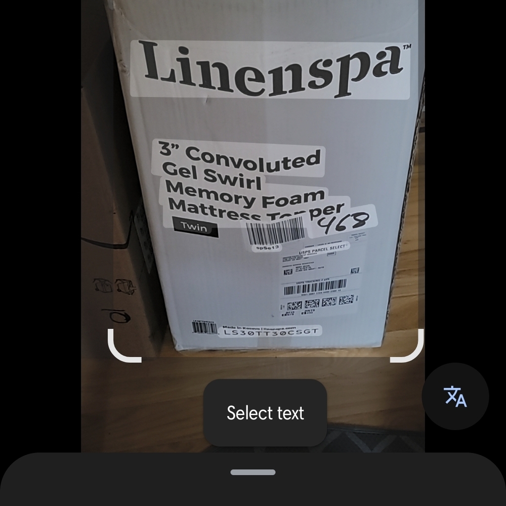 NEW IN BOX! Linenspa 3" Gel Swirl Memory Foam Mattress Topper - Twin
